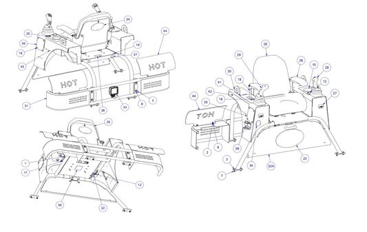 HP205 High Performance Riders Seat Frame Assembly Parts by Allen Engineering