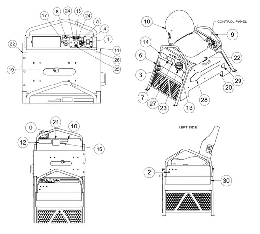 MSP445 Mechanical Super Pro Riders Seat Frame Assembly Parts by Allen Engineering