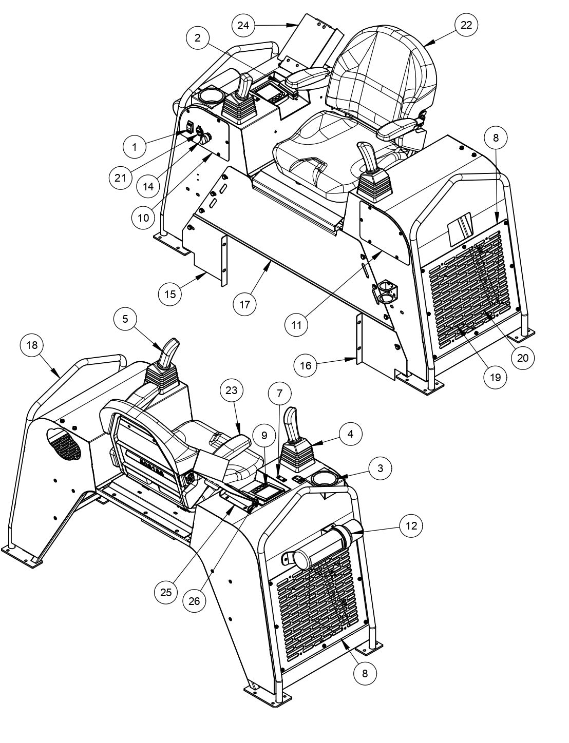 MSP475 Mechanical Super Pro Riders Seat Frame Assembly Parts by Allen Engineering