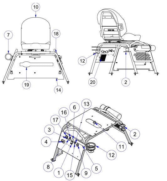 MP235 Mechanical Pro Riders Seat Frame Assembly Parts by Allen Engineering