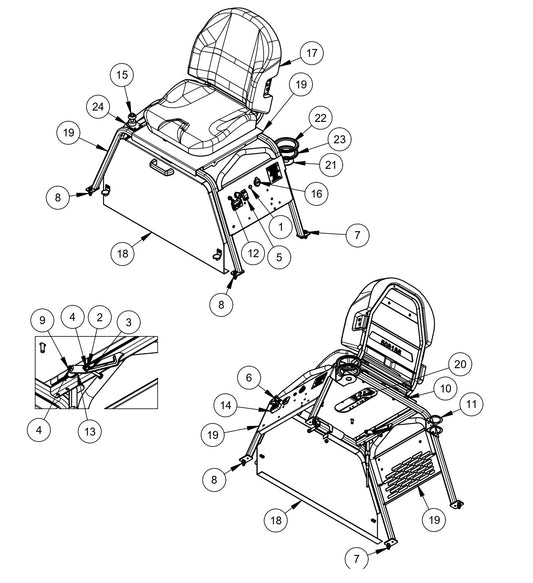 RP235 Polishing Trowels Seat Frame Assembly Parts by Allen Engineering