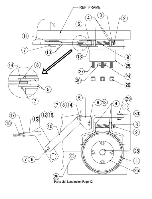 AW16-K, AW21-K, AW16-H, AW21-H(AR16/AR21) &amp; AW16-P Service &amp; Parking Brake Assembly Parts By Allen Engineering