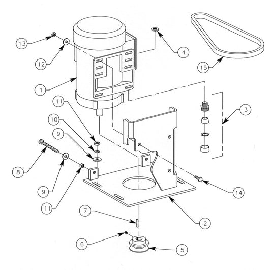 SG12E Electric Motor Assembly SG12/E Surface Grinder Parts By General Equipment