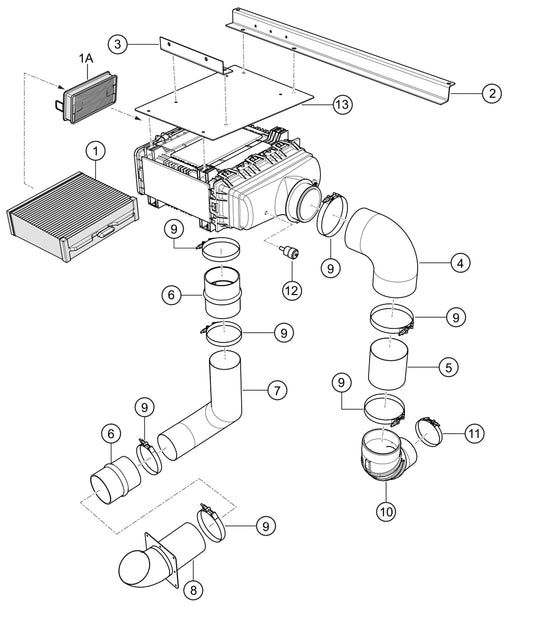 SG1400C4F & SG1600C4F Air Filter Assembly Parts