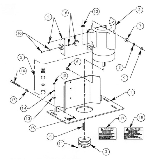 SG24 Electric Motor Mounting Assembly SG24/E And SG24/E3HP Series Surface Grinder [Equipped With Electric Motor] Parts By General Equipment