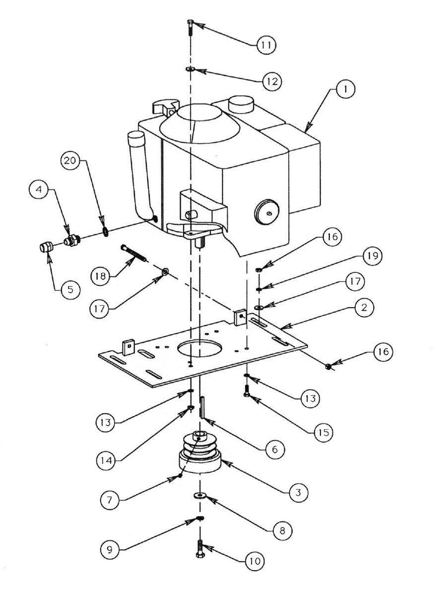 SG24 Engine Mounting Assembly SG24G Series Surface Grinder [Equipped With Gasoline Engine] Parts By General Equipment