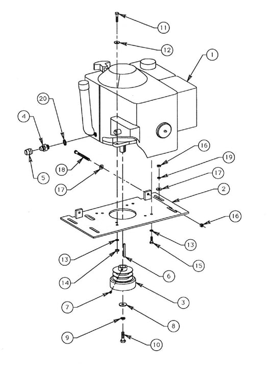SG24 Engine Mounting Assembly SG24G Series Surface Grinder [Equipped With Gasoline Engine] Parts By General Equipment