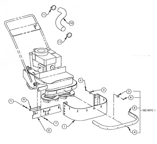 SG24 Replacement Parts Diagram/Installation Safety And Dust Shield Assembly SG24 Series Surface Grinder Parts By General Equipment