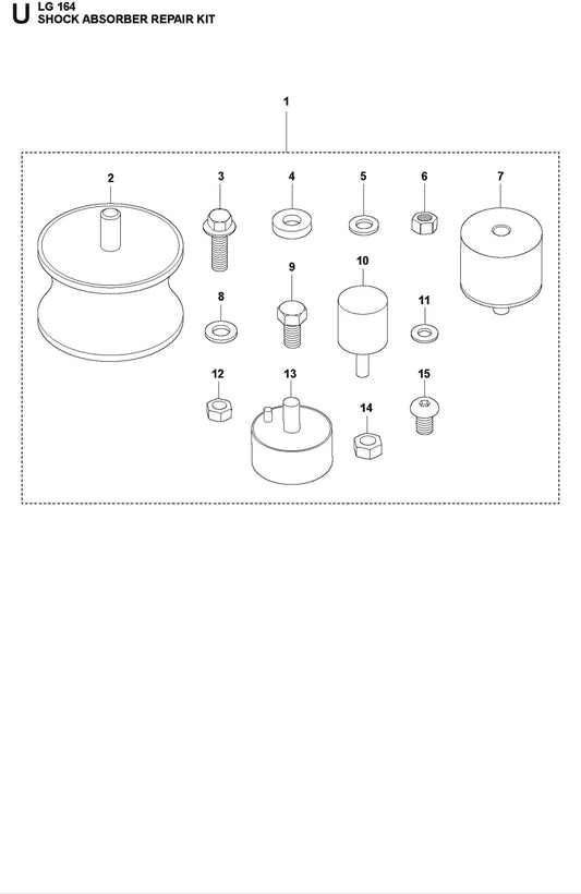 Shock Absorber Repair Kit Parts For LG 164 Petrol By Husqvarna