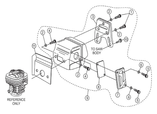 SHS62A Cut-Off Saw - Muffler Assembly Parts