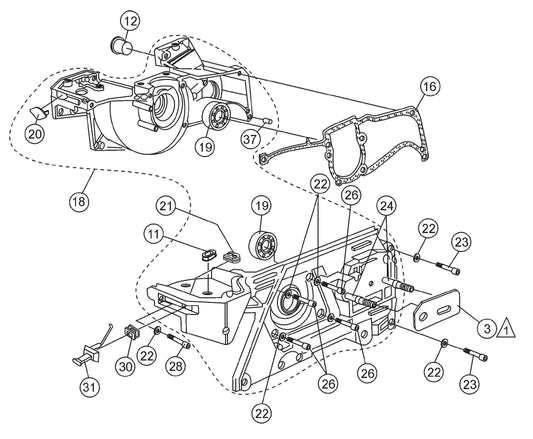 SHS62A Cut-Off Saw - Crankcase Assembly Parts