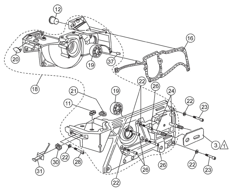 SHS62A Cut-Off Saw - Crankcase Assembly Parts