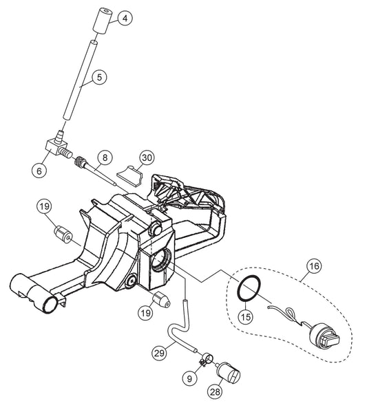 SHS62A Cut-Off Saw - Fuel Tank Assembly Parts