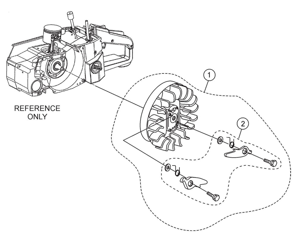 SHS62A Cut-Off Saw - Flywheel Assembly Parts