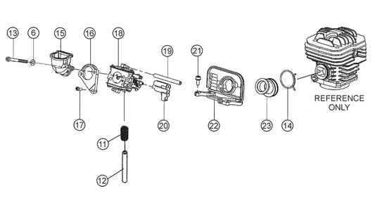 SHS62A Cut-Off Saw - Carburetor Mounting Assembly Parts