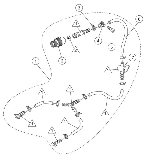 SHS62A Cut-Off Saw - Water Kit Assembly Parts