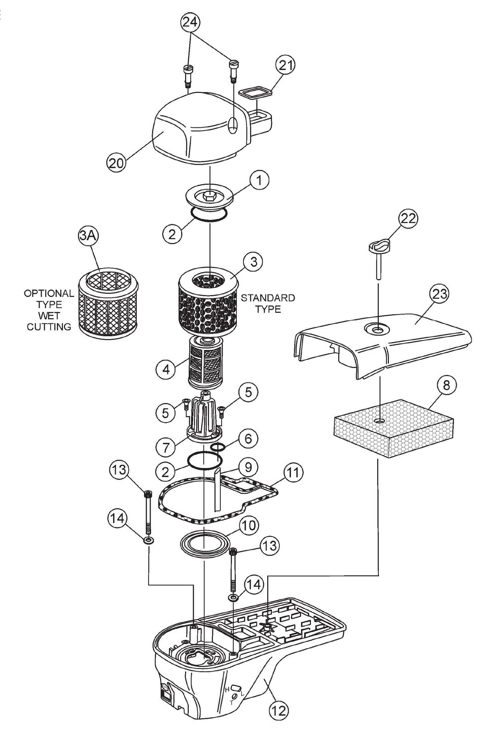 SHS81A Air Filter Assembly Parts