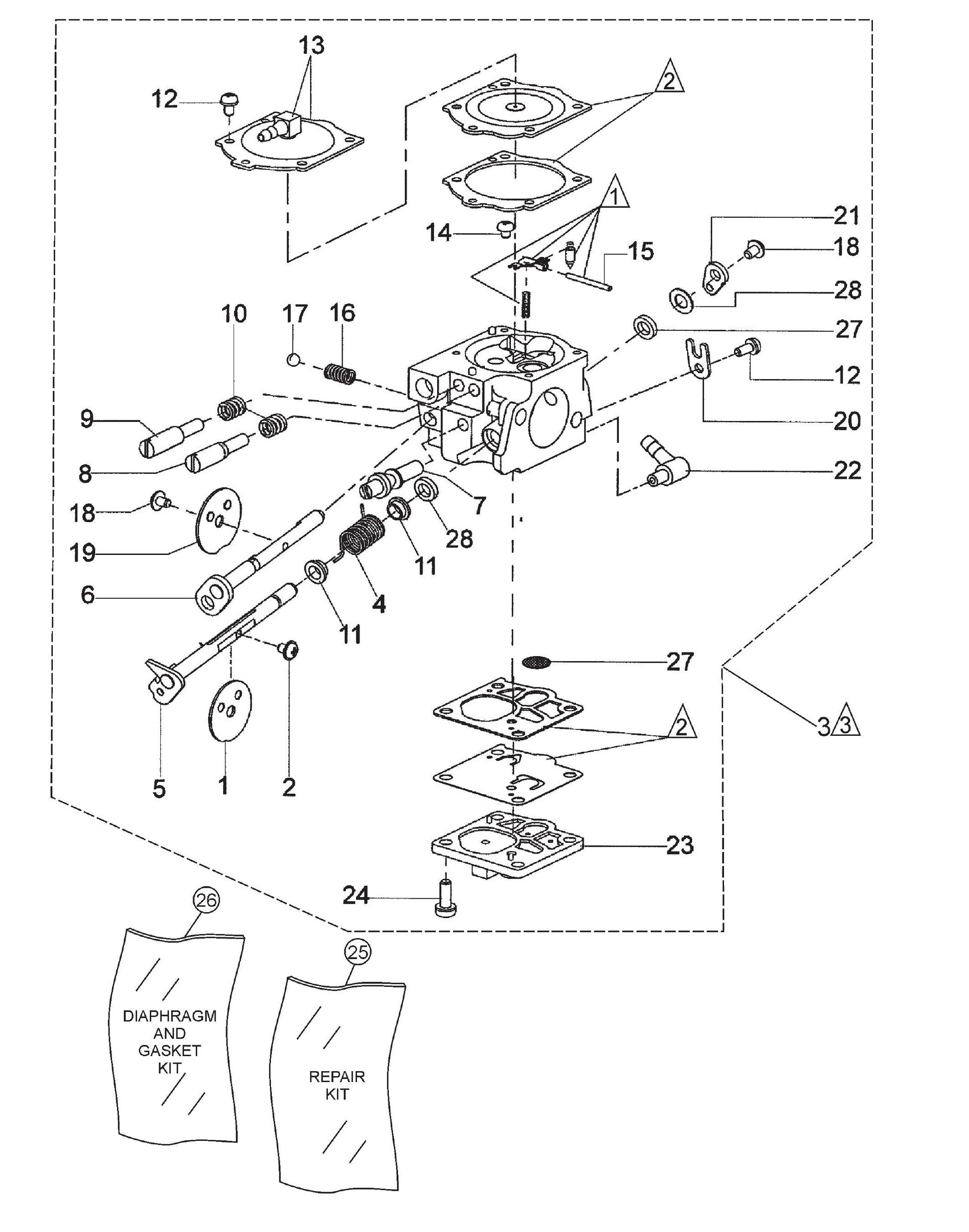 SHS81A Carburetor Assembly Parts