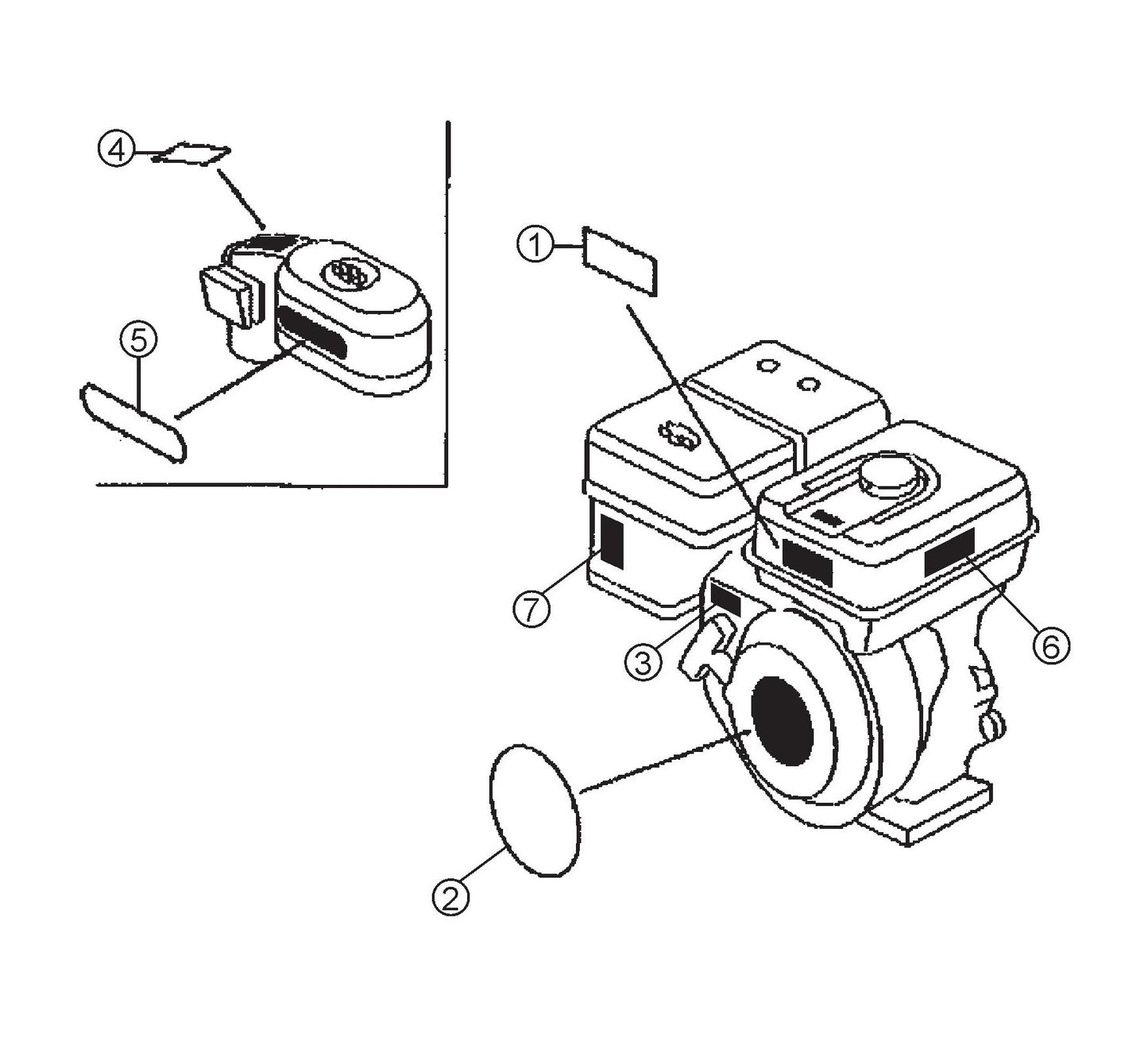 HONDA GX390K1QWT2/GX390U1QWT2 Labels Assembly Parts For SP1 Street Pro 1 Series By Multiquip