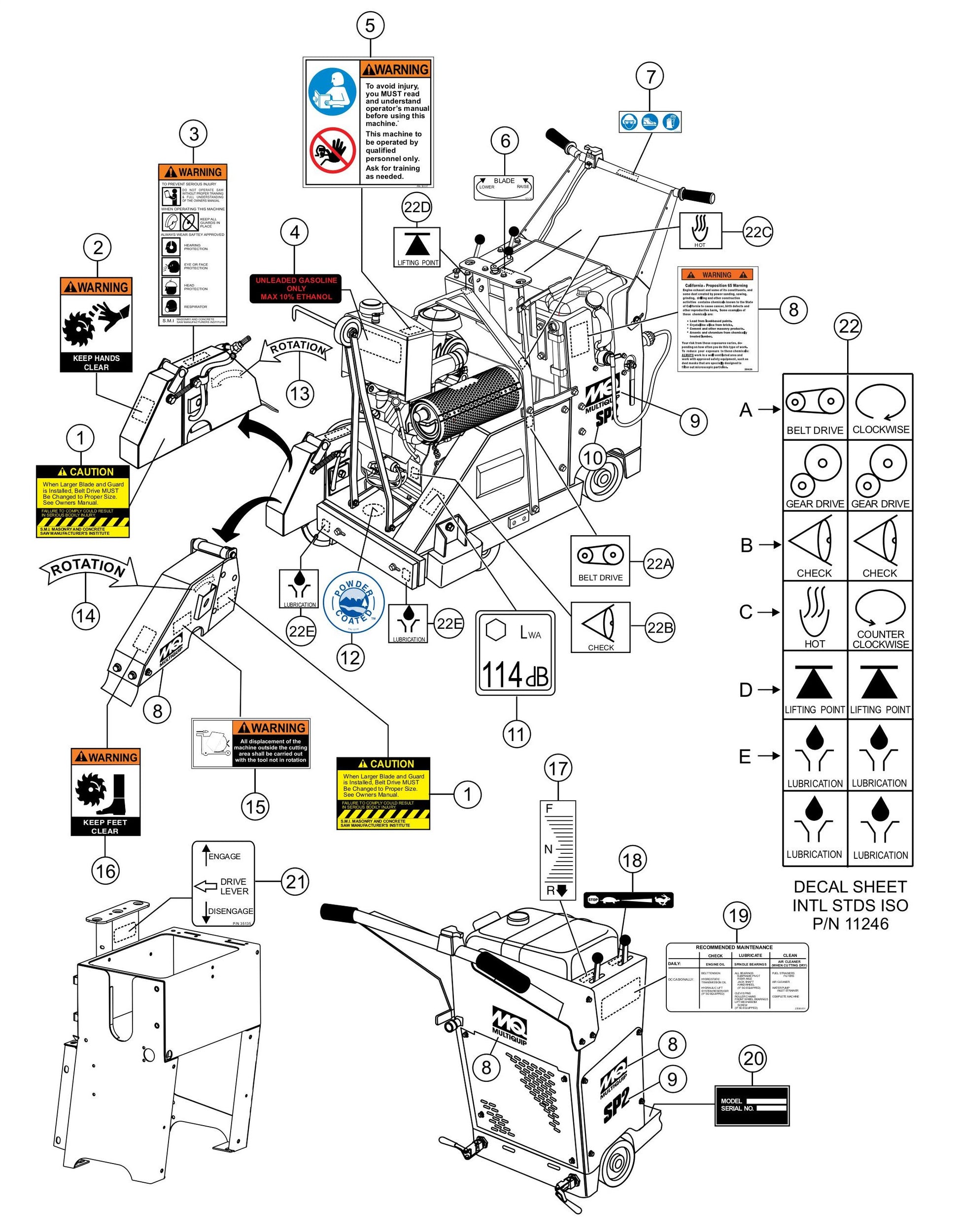 SP2S20H Nameplate And Decals Assembly Parts