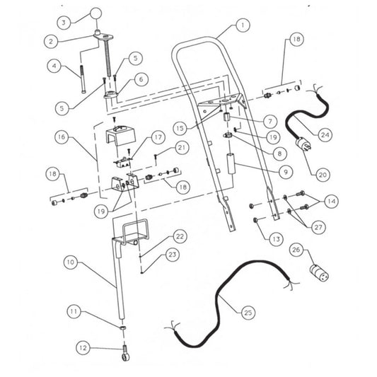 SP8E5HP50 Operator Handle Assembly SP8/E5HP Series II Surface Planers (Used Up To Serial Number 25563) Parts By General Equipment