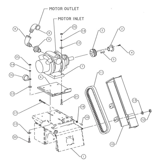 SP8E5HP50 Air Motor Assembly SP8/A Series II Surface Planer Parts By General Equipment