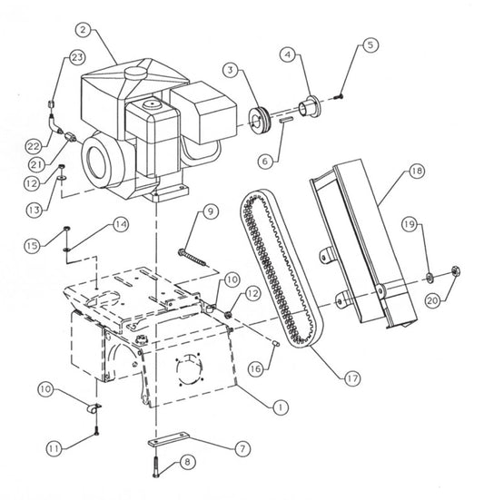 SP8E5HP50 Gasoline Engine Assembly SP8/GH Series II Surface Planers Parts By General Equipment