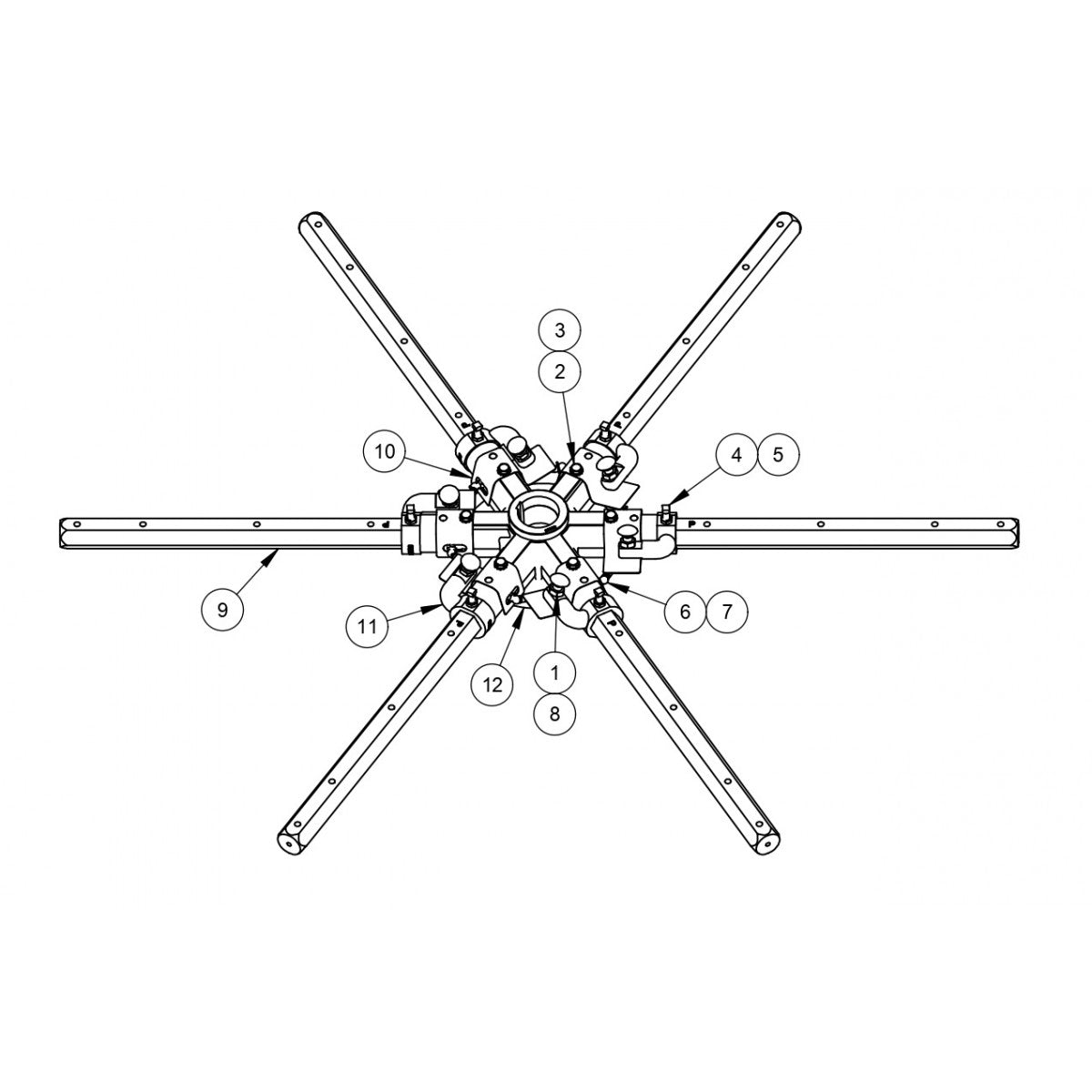 HDX780 Hydra Drive Extreme Spider Assembly (Right Hand) Parts by Allen Engineering