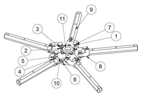 MSP445, MSP455 Mechanical Super Pro Riders Right Hand Spider Assembly Parts by Allen Engineering
