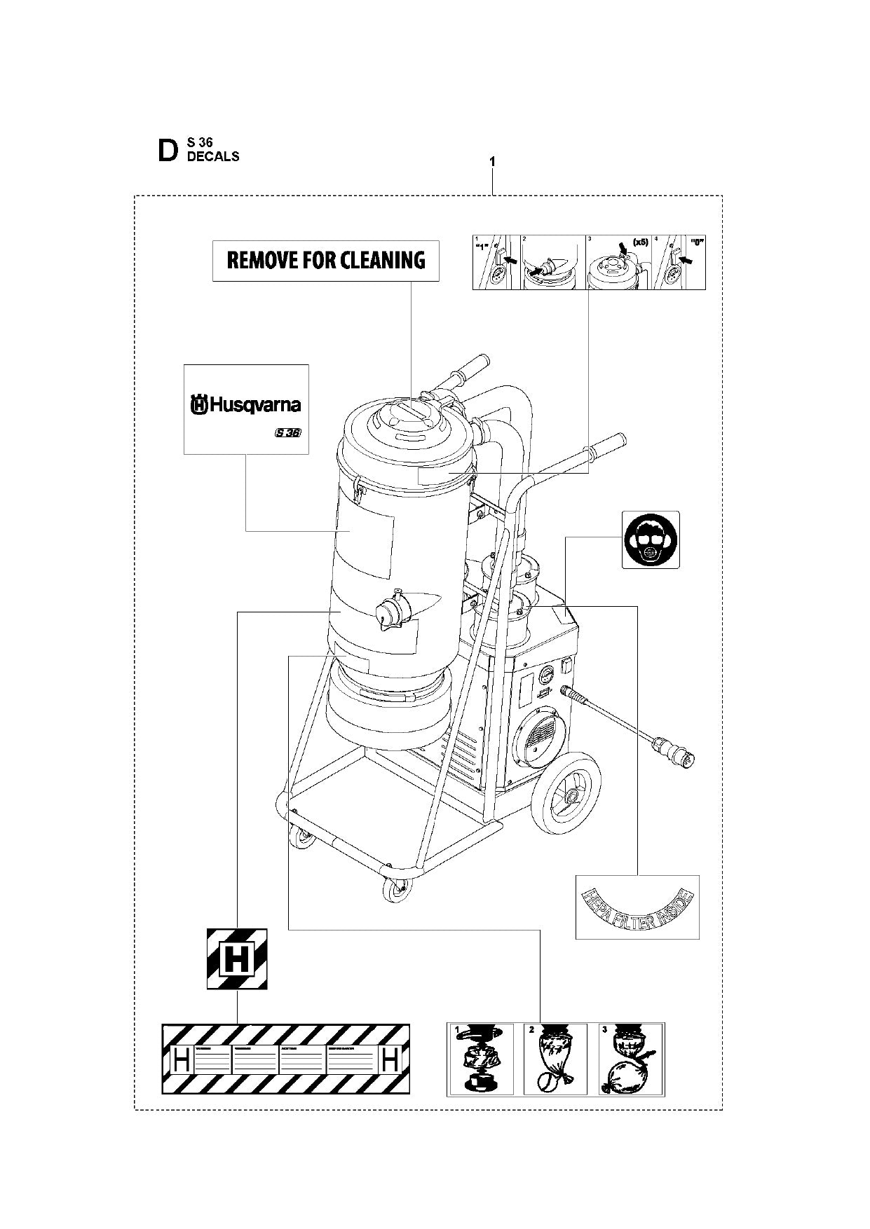 S 36 Decal Assembly Parts
