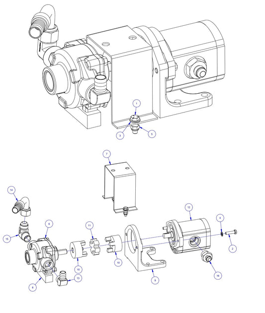 TRTP275 Triple Roller Tube Pavers Spray Pump Assembly Parts by Allen Engineering