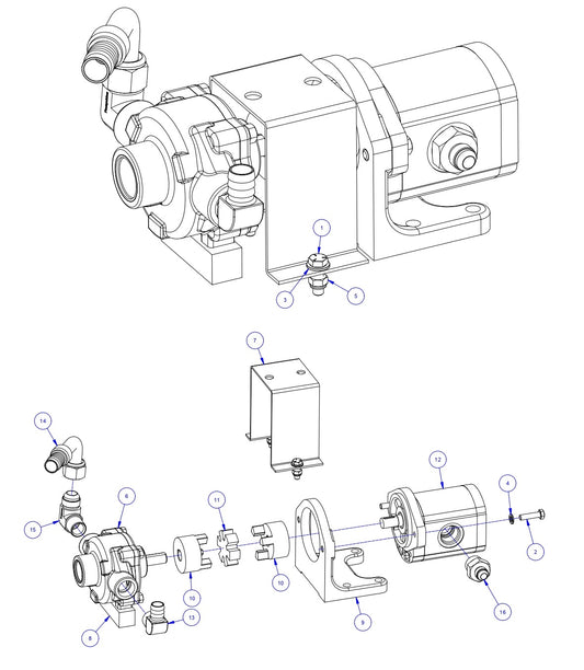 TRTP150B Triple Roller Tube Pavers Spray Pump  Assembly Parts by Allen Engineering