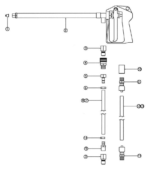 PS7560XL, PS9910 Power Sprayers Spray wand Assembly Parts By Allen Engineering