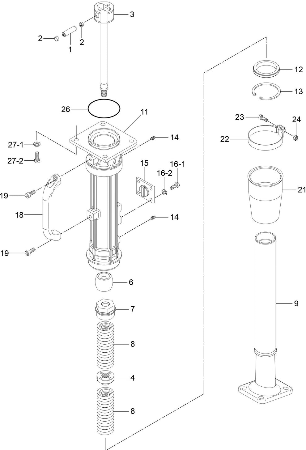 MTR40HF Spring And Guide Cylinder Assembly Parts