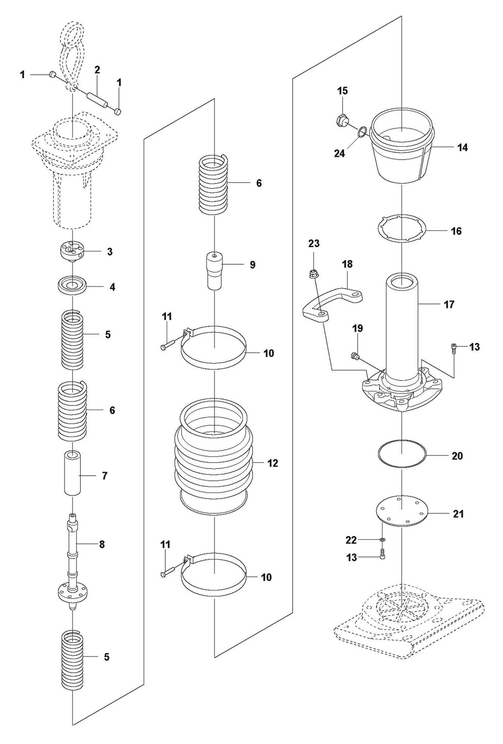 LT 800 Spring Unit Assembly Parts by Husqvarna