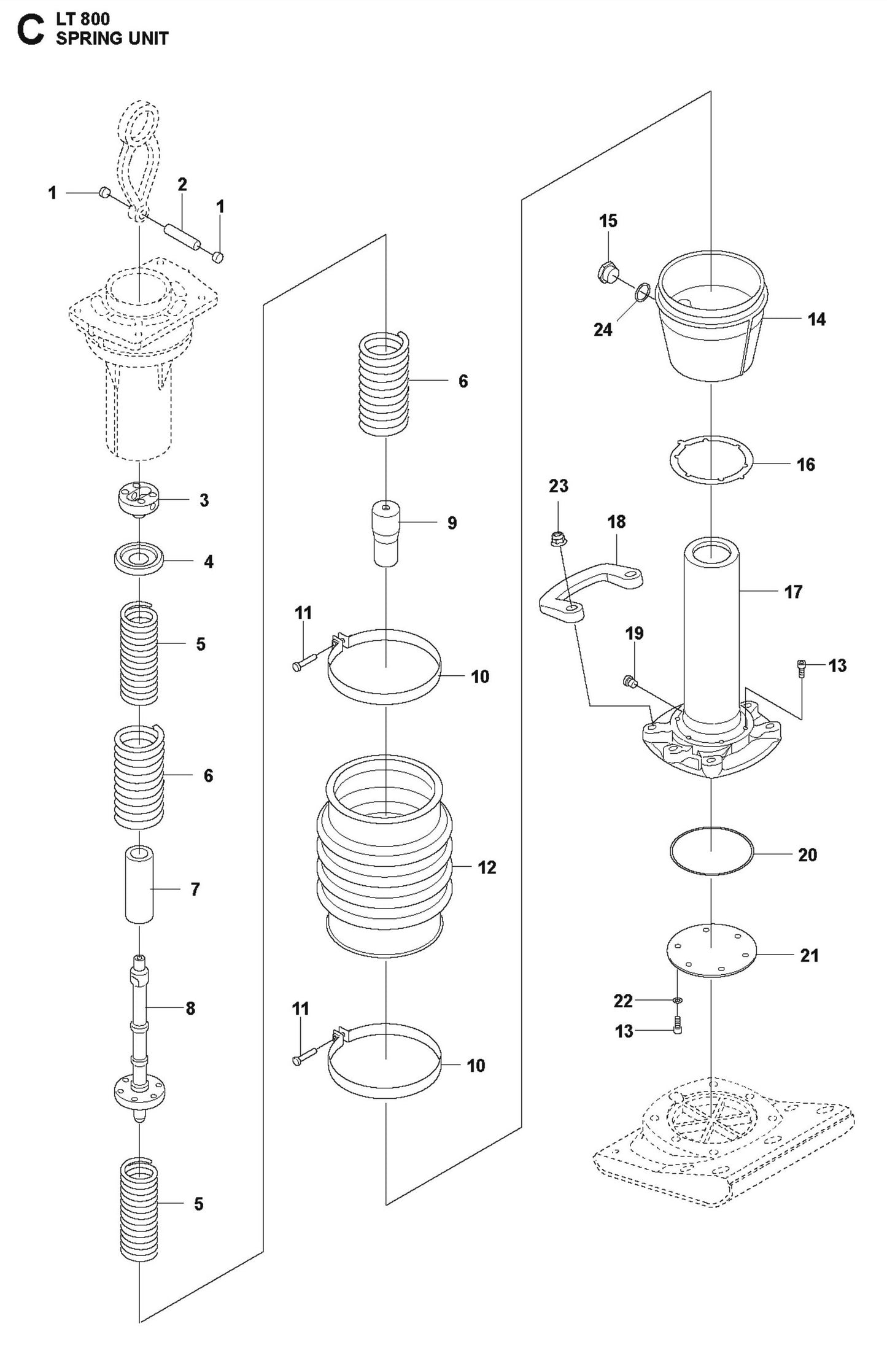 Spring Unit Parts For LT800 Jumping Jack Rammer By Husqvarna