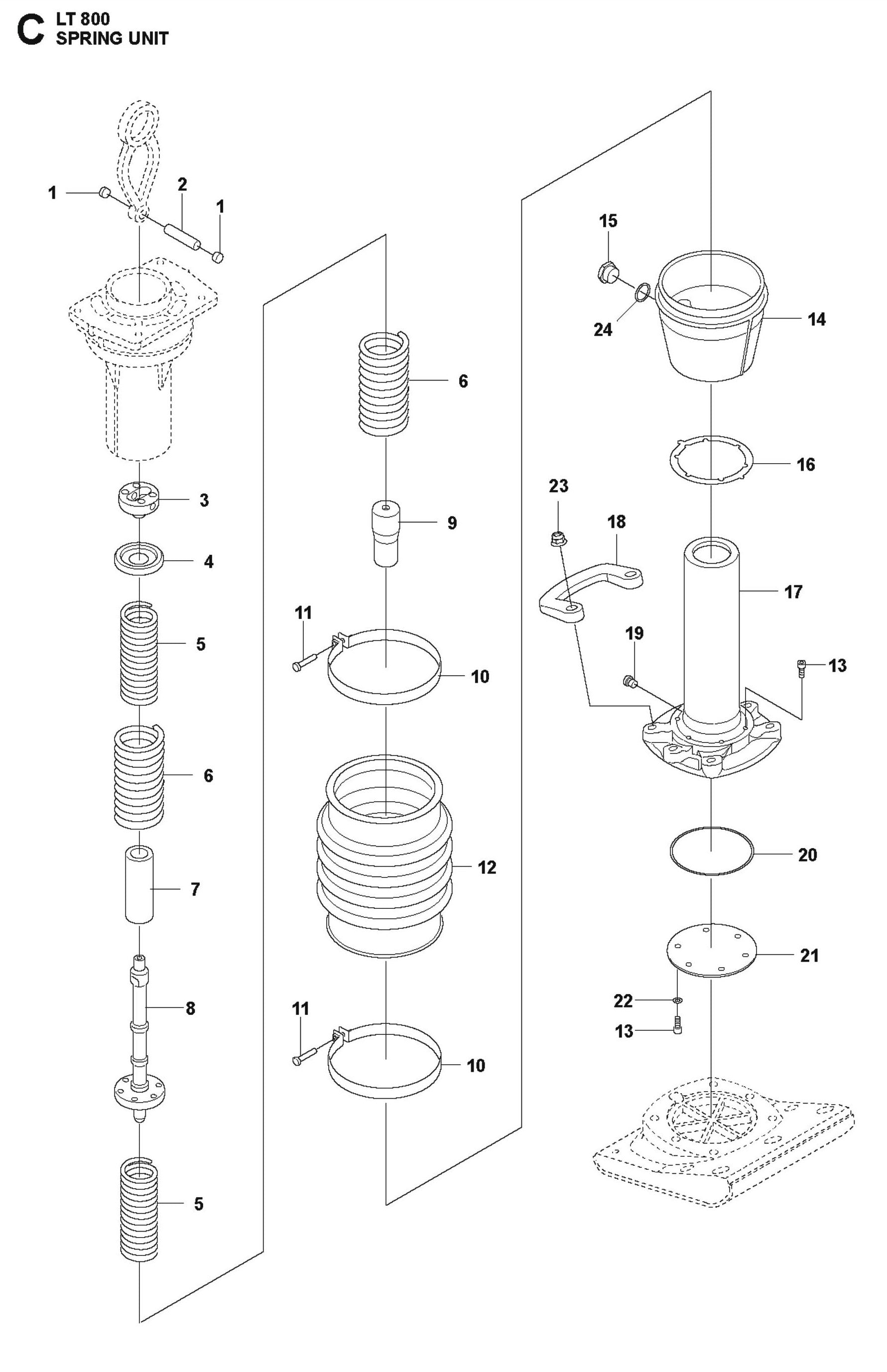 Spring Unit Parts For LT800 Jumping Jack Rammer By Husqvarna