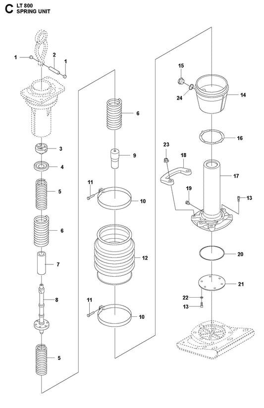 Spring Unit Parts For LT800 Jumping Jack Rammer By Husqvarna