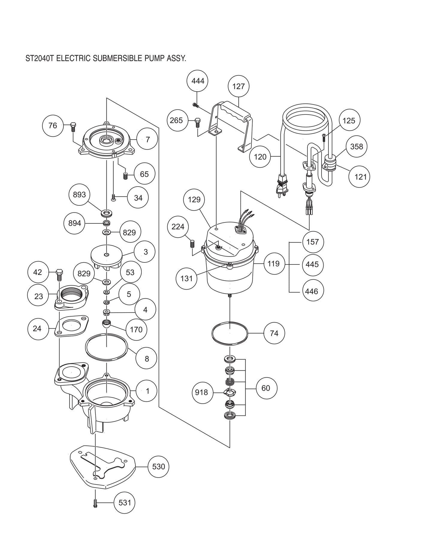 ST2040T Electric Submersible Pump Assembly Parts