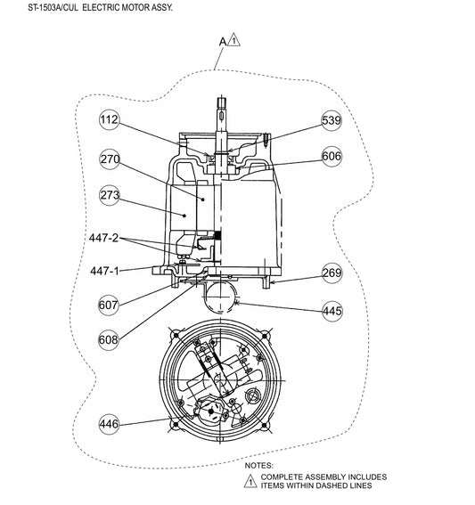 ST1503A/CUL Electric Motor Assembly Parts