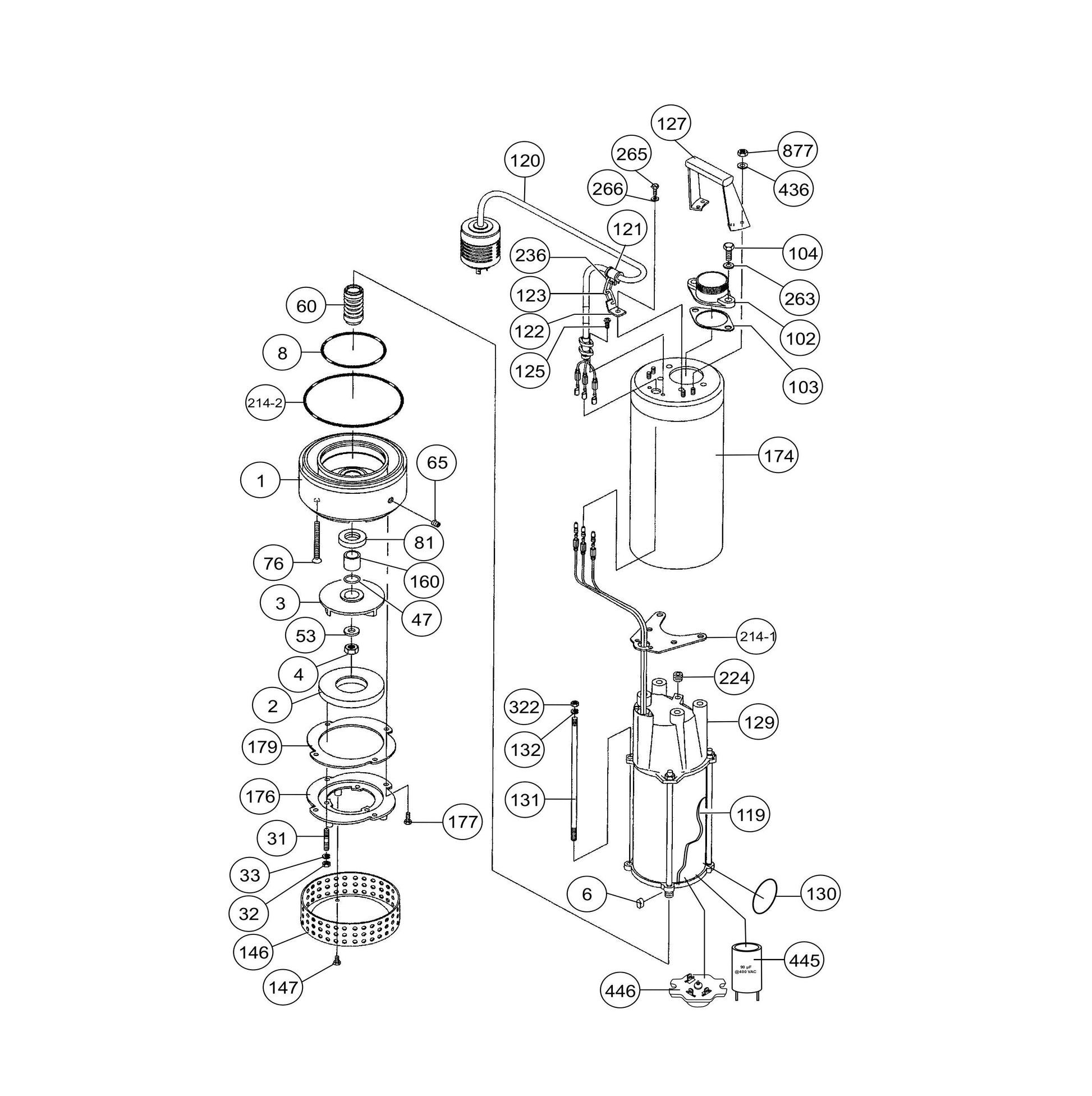 ST3020B1, ST3020BCUL Pump Assembly Parts
