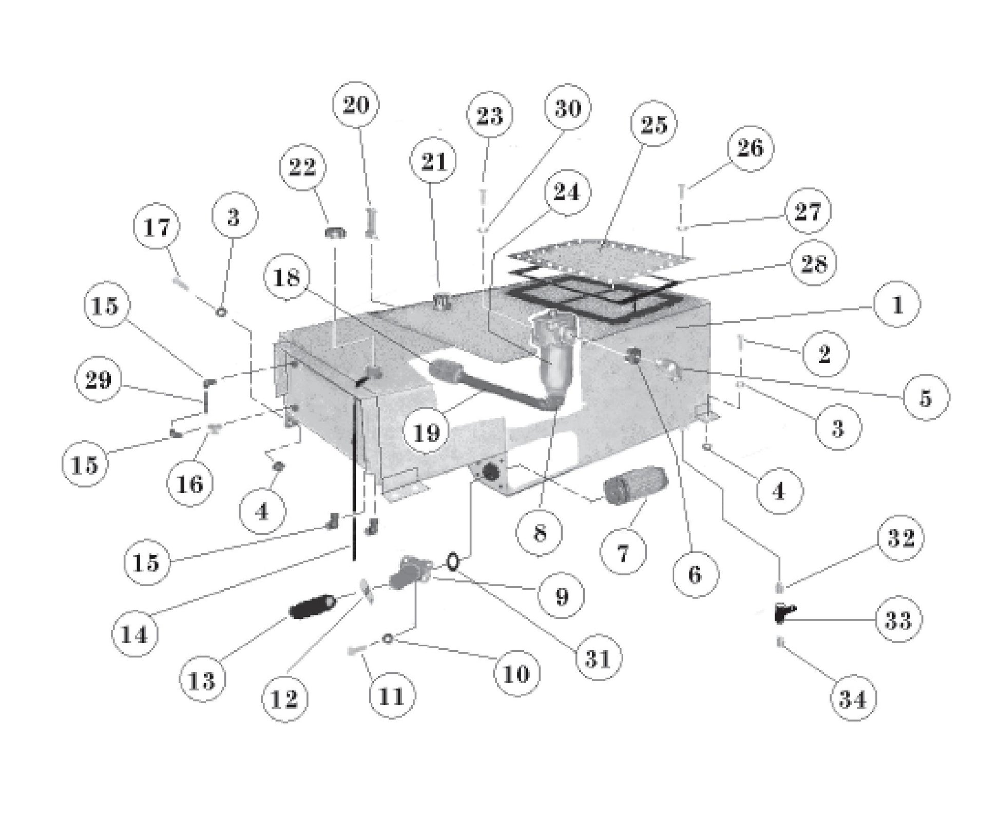 ST-70 Fuel and Hydraulic Tank Assembly Parts
