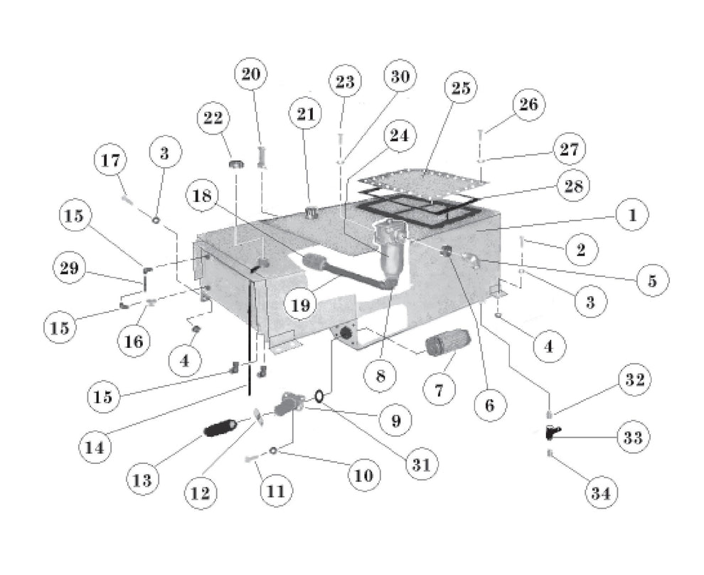 ST-70 Fuel and Hydraulic Tank Assembly Parts