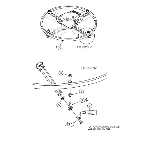 Standard Ring Assembly Parts for B46 Series Trowels by Multiquip Whiteman