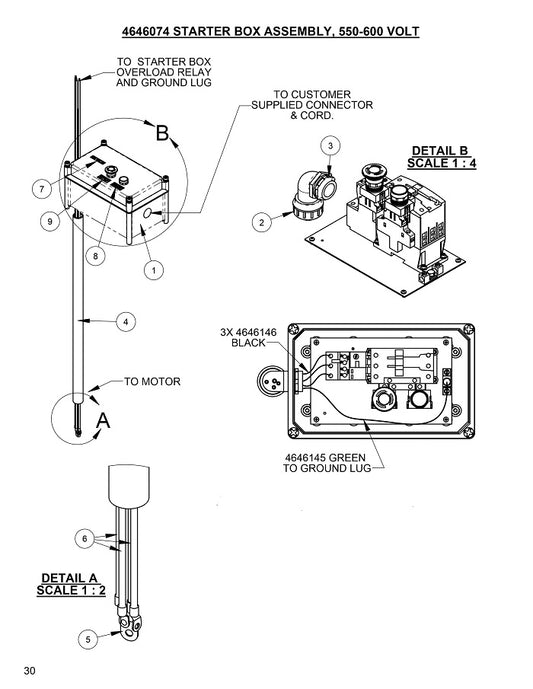 Starter Box Assembly, 550-600 Volt