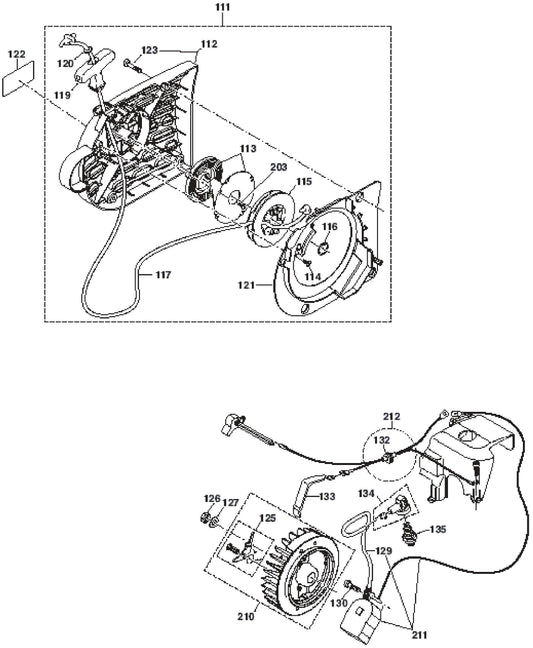 Starter Ignition Assembly Parts For DPC8112 Cutter Assembly parts By Makita