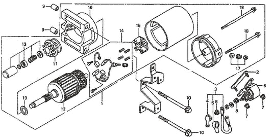 Honda GX620TXF2 Engine Starter Motor Assembly Parts For SP2  Street Pro Series By Multiquip