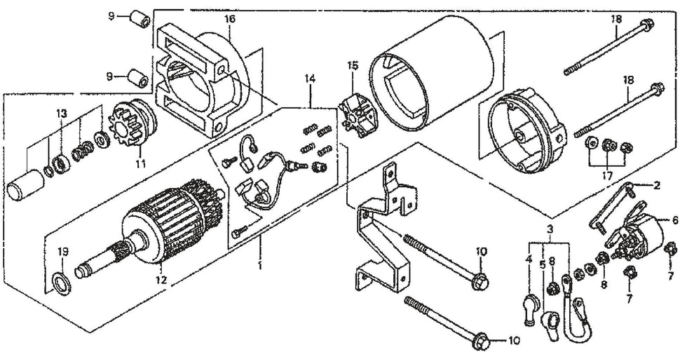 Honda GX620TXF2 Engine Starter Motor Assembly Parts For SP2  Street Pro Series By Multiquip