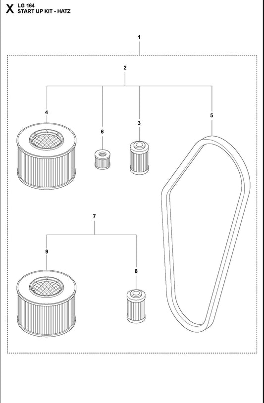Start Up Kit- Hatz Parts For LG 164 Petrol By Husqvarna