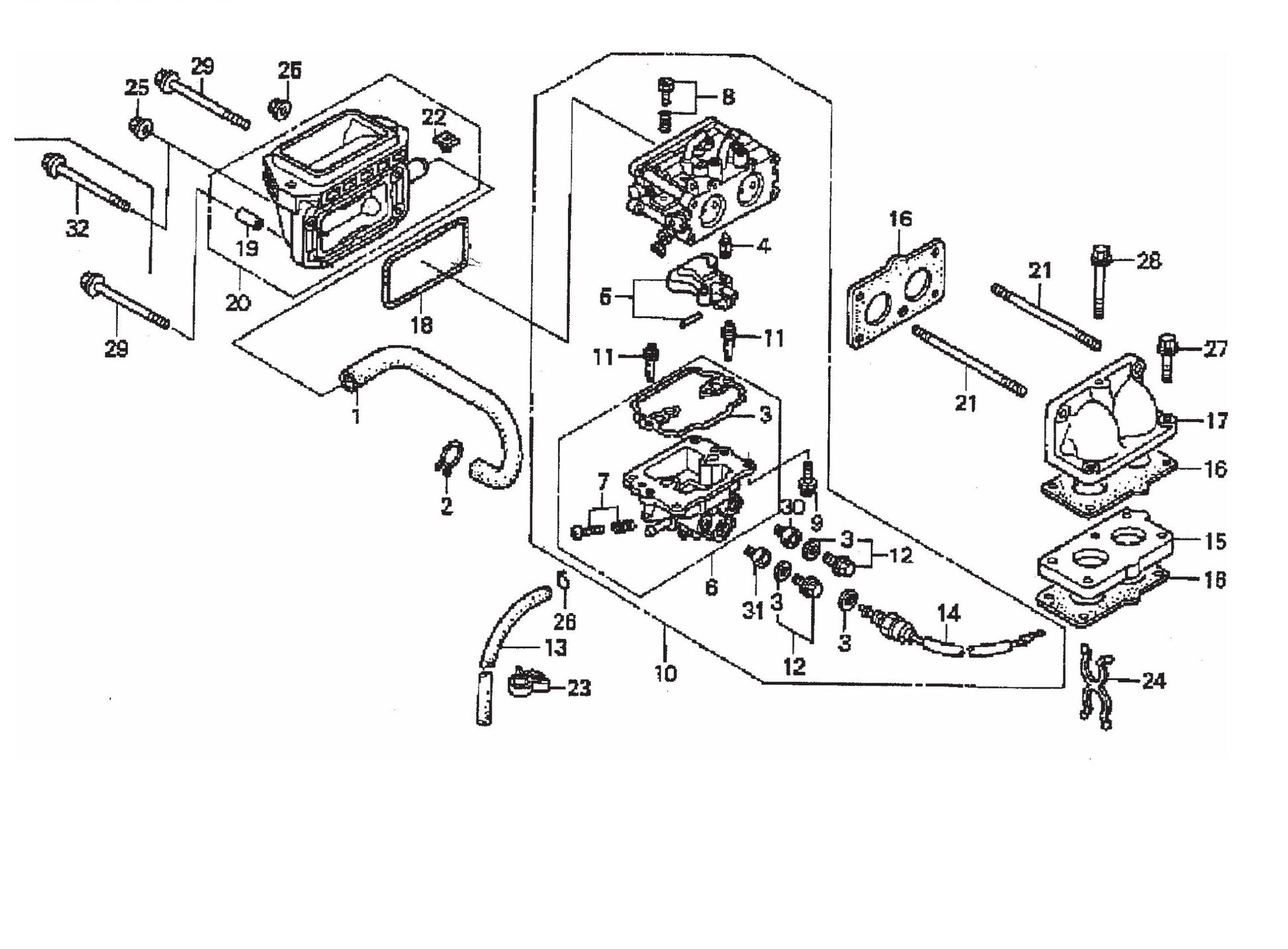 STR36SP HONDA GX670TAF-Carburetor Assembly Parts